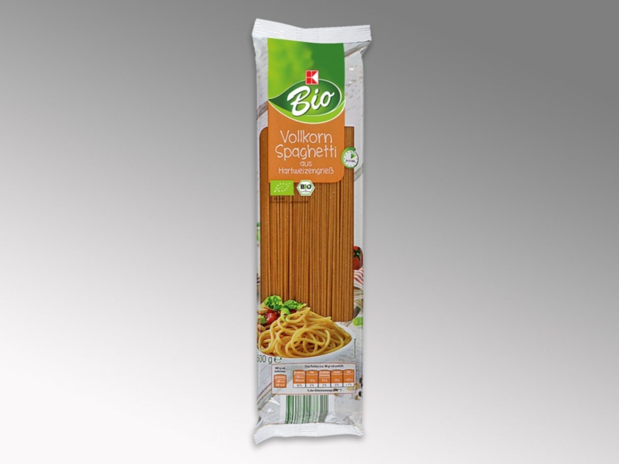 ÖkoTest vergibt die Bestnote für BioVollkornspaghetti von Kaufland